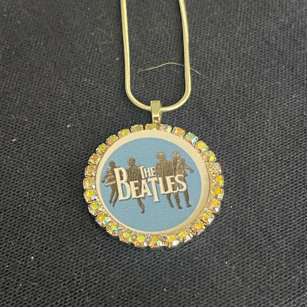 The Beatles Pendant Necklace with Rhinestones